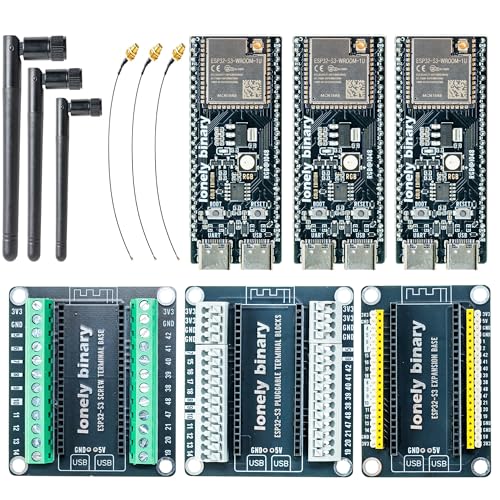 Lonely Binary 3-Pack ESP32-S3 N16R8 IPEX Antenna Terminals for Arduino IDE