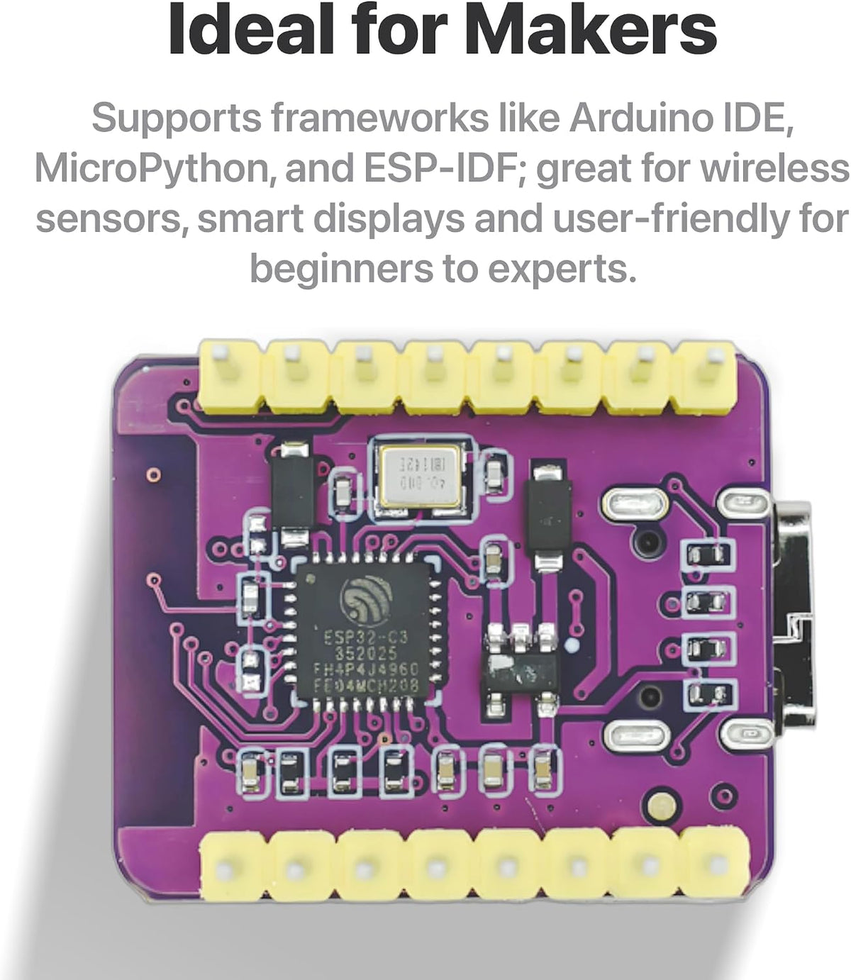 ESP32-C3 OLED Dev Board + LiPo Shield, 3-Pack