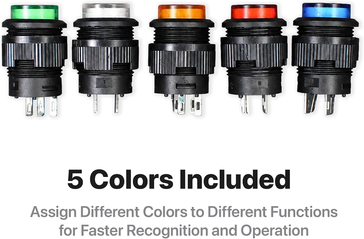 16mm Latching LED Push Button, 10-Pack
