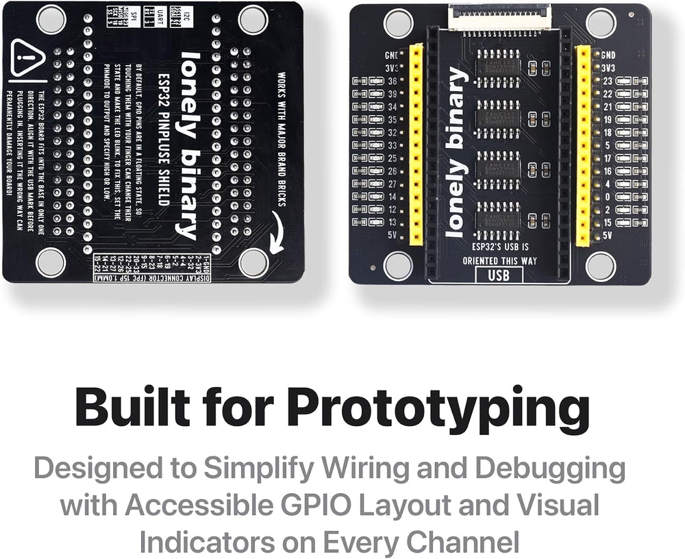 ESP32-WROOM-32UE IPEX + PinPulse Shield, 3-Pack