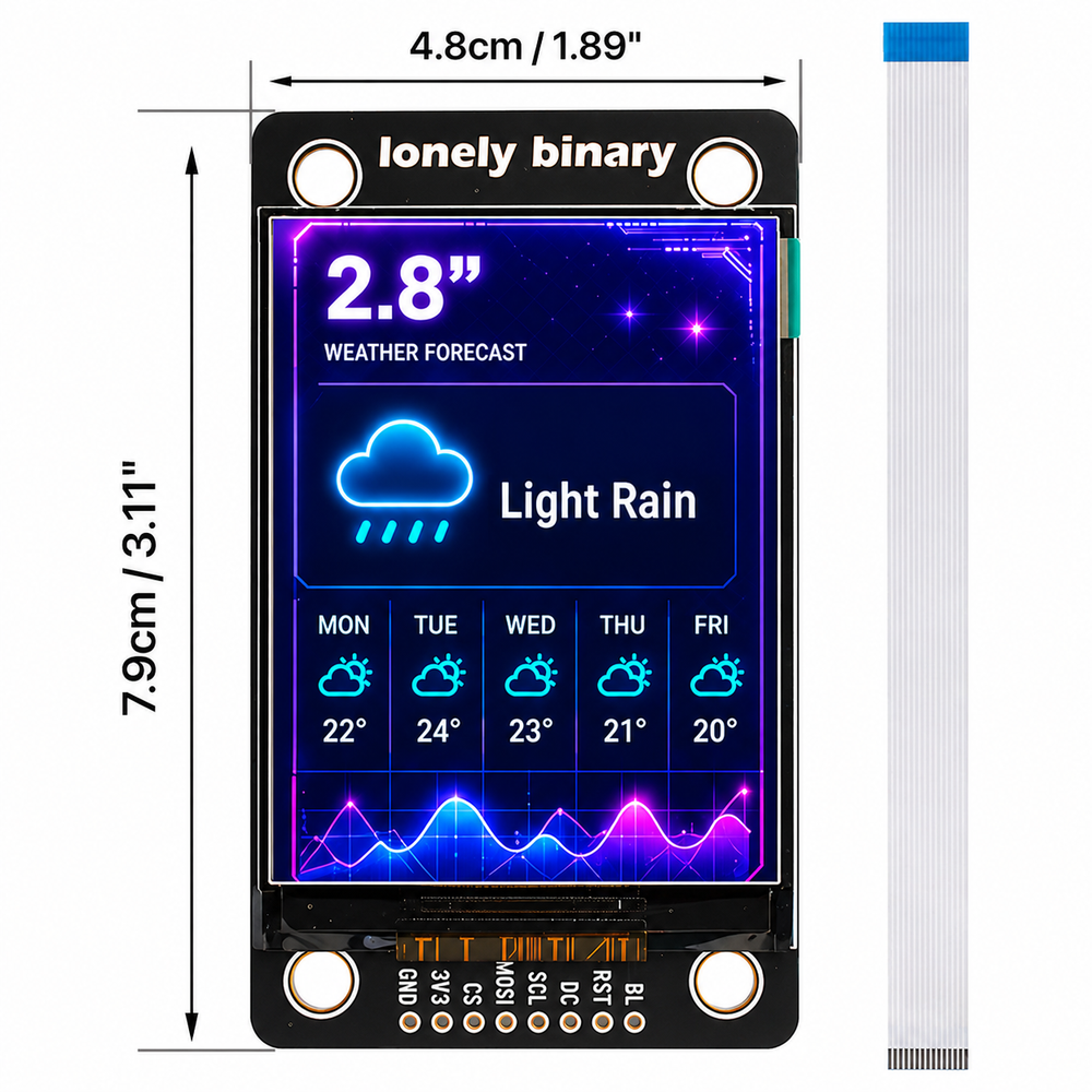 SPI TFT Display Kit 0.96"–3.5"