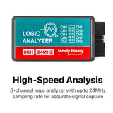 LONELY BINARY Logic Analyzer Kit, 8 Channel 24MHz USB with Breakout Boards