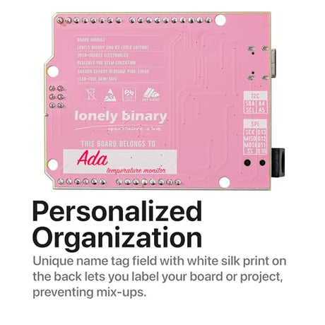 Lonely Binary UNO R3 ATmega328P Board USB-C Sakura Pink for Arduino IDE