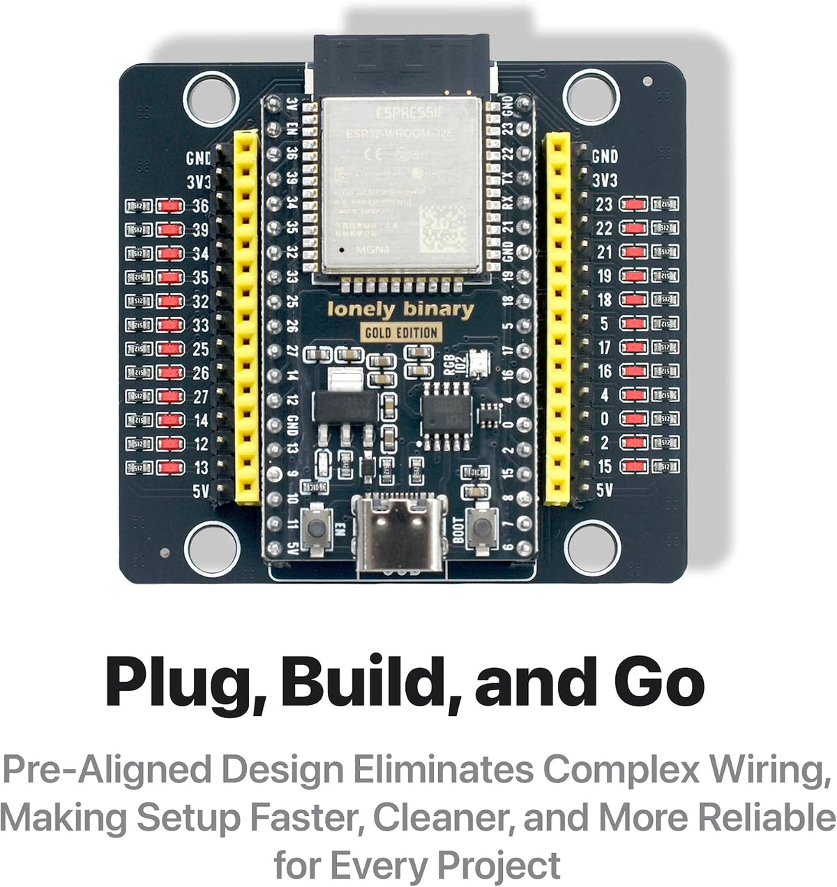 ESP32 Gold Edition + PinPulse Shield, 3-Pack