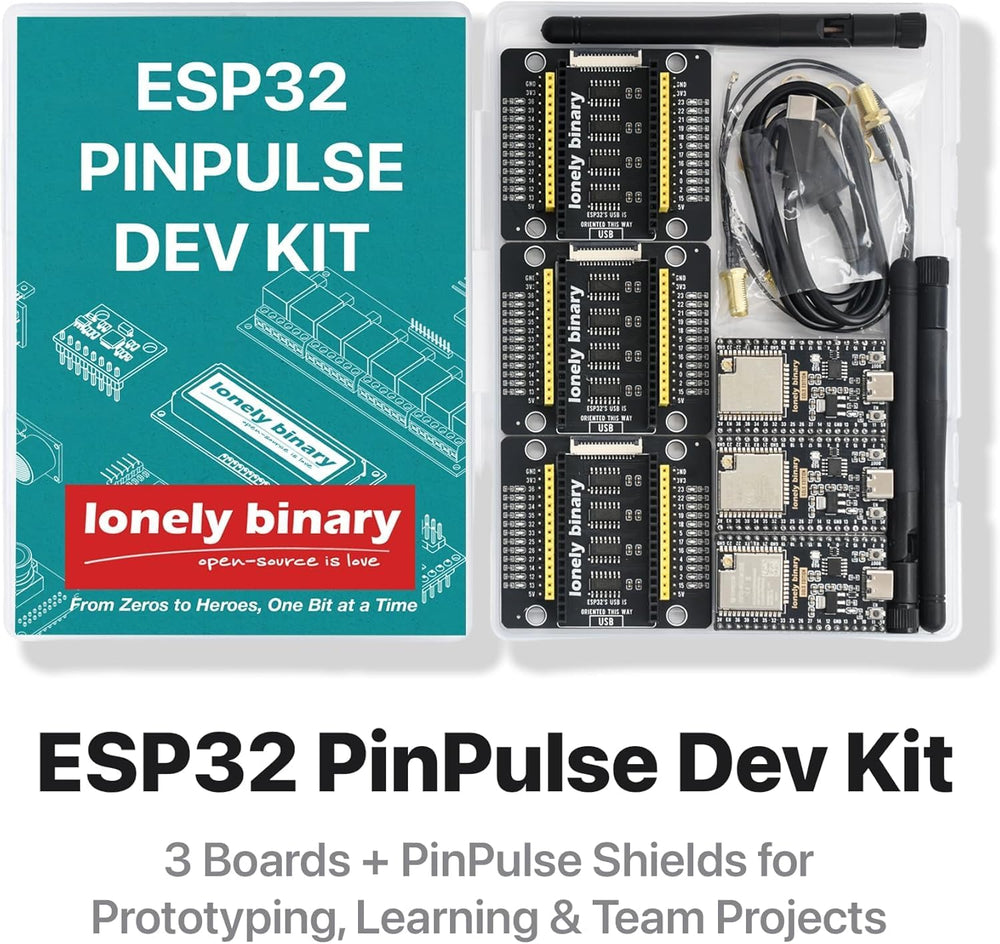 ESP32-WROOM-32UE IPEX + PinPulse Shield, 3-Pack