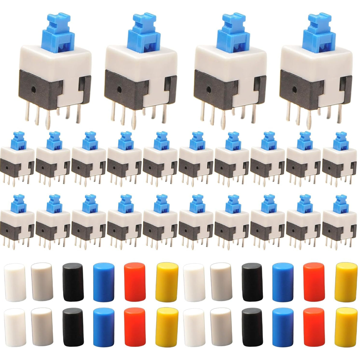 DPDT Push Button Switch 8x8mm, 24-Pack