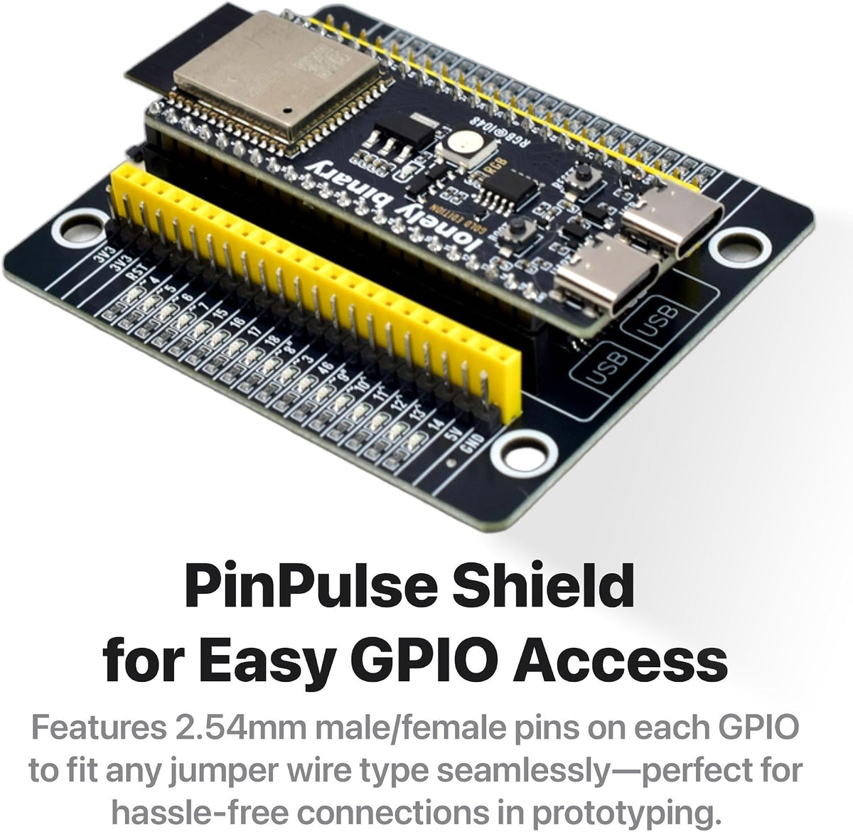 ESP32-S3 Gold Edition + PinPulse Shield, 3-Pack