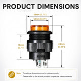 16mm Latching LED Push Button, 10-Pack
