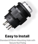 16mm Latching LED Push Button, 10-Pack