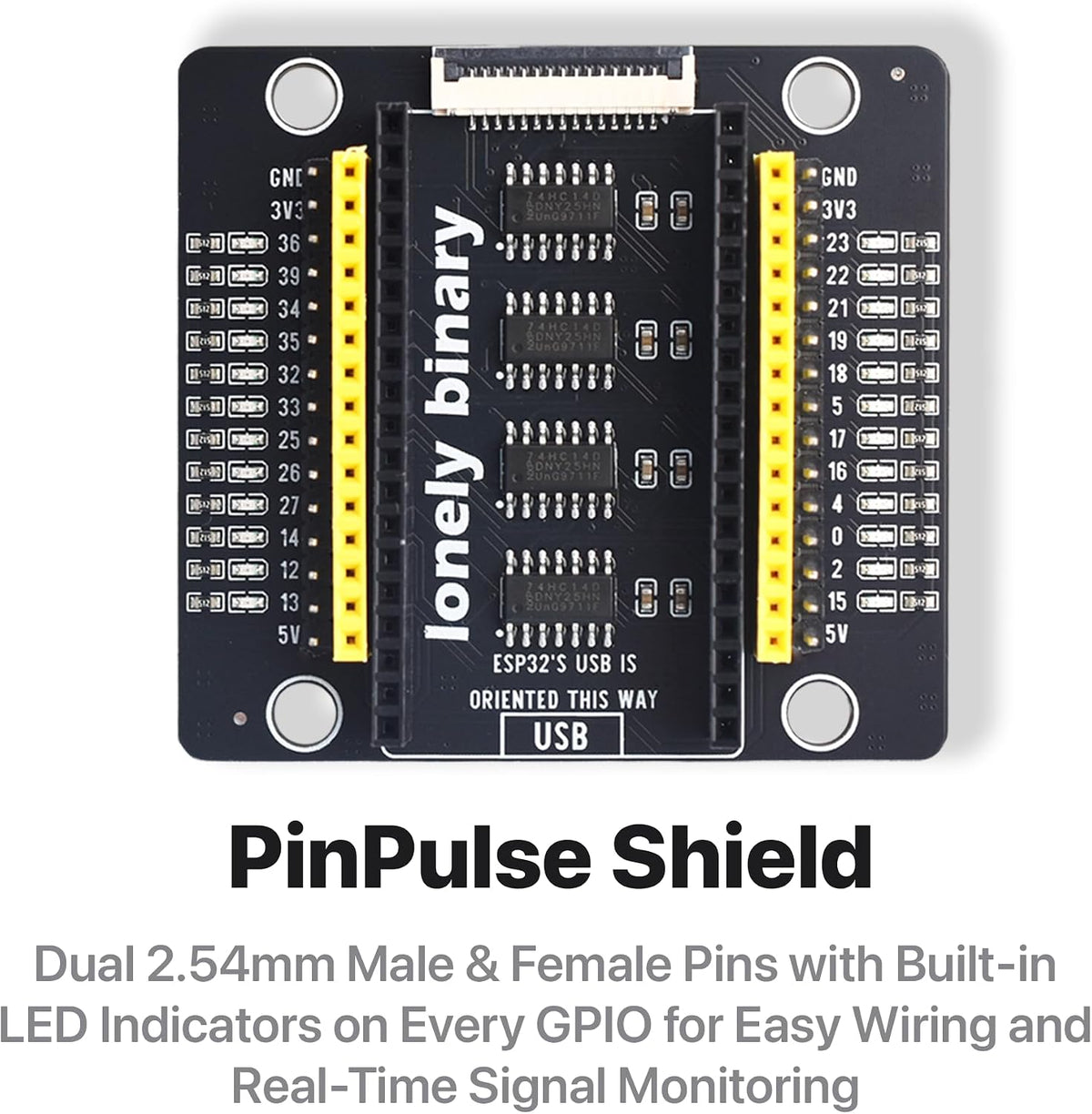 ESP32 Gold Edition + PinPulse Shield, 3-Pack