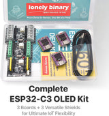 ESP32-C3 OLED Dev Board + LiPo Shield, 3-Pack