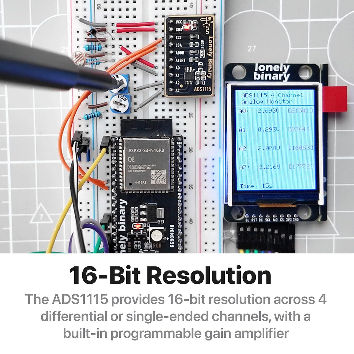 ADS1115 16-Bit ADC Module, 6-Pack