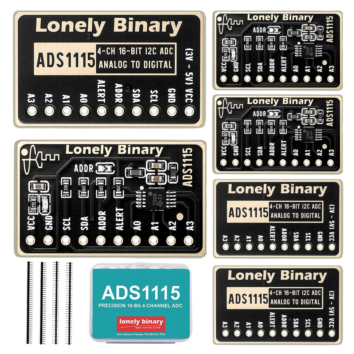 ADS1115 16-Bit ADC Module, 6-Pack