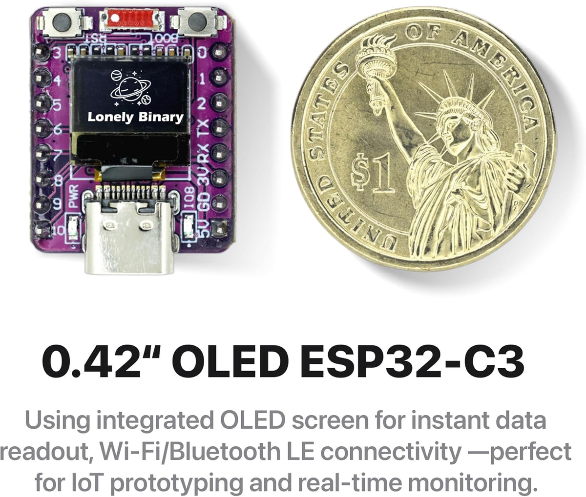 ESP32-C3 OLED Dev Board + LiPo Shield, 3-Pack