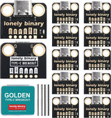 USB-C Breakout Board, 5.1kΩ CC, 12-Pack