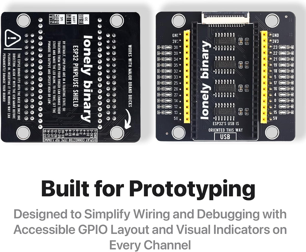 ESP32 Gold Edition + PinPulse Shield, 3-Pack