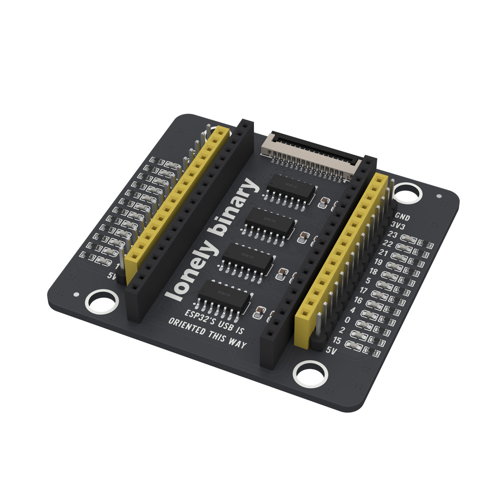 ESP32 PinPulse Shield, angled view