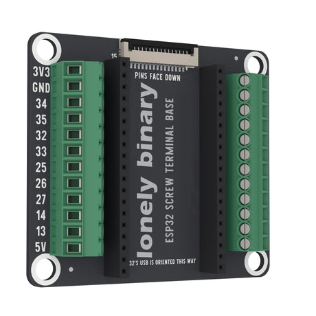 ESP32 Screw Terminal Base swung 30 degrees away on its left edge